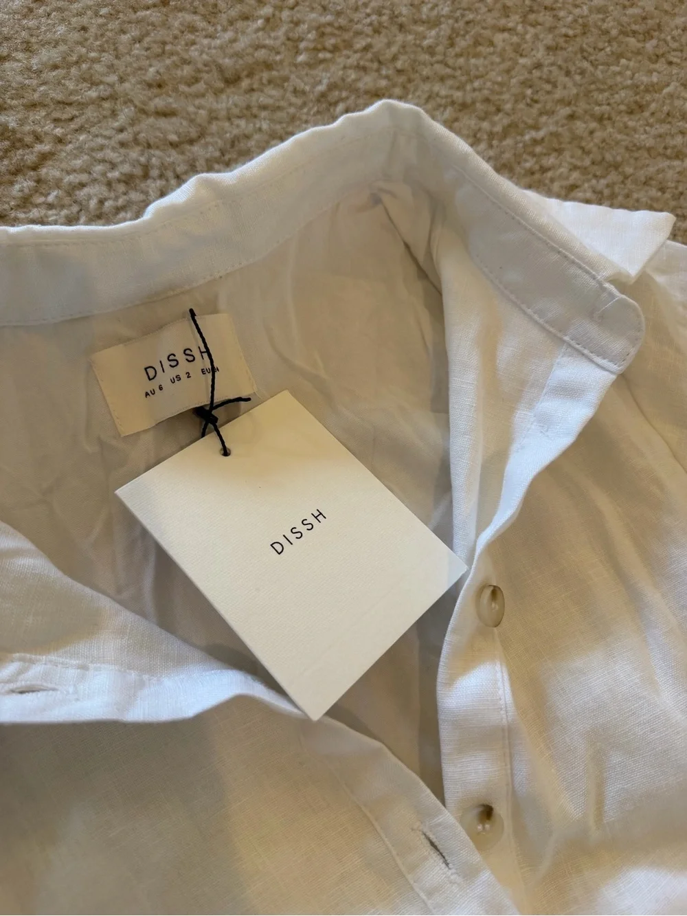 DISSH White Button-Down Linen Maxi Dress - Picture 3 of 4